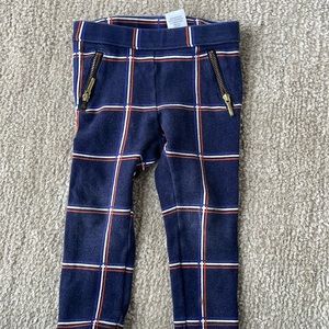 Janie and Jack navy plaid pants leggings size 12-18 months
